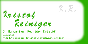 kristof reiniger business card